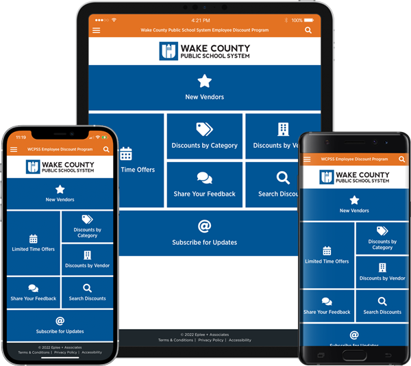 WCPSS Employee Discounts Mobile App Screenshots